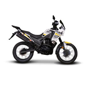 Motocicleta Loncin MS 250 de Otom Racing, diseñada para conducción en diversos terrenos, con motor de 250cc.