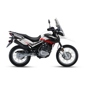 Motocicleta Haojue NK150 de Otom Racing, diseñada para conducción en diversos terrenos, con motor de 150cc.