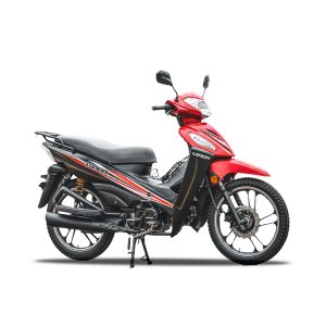 Motocicleta Loncin LX110-13A de Otom Racing, diseñada para maniobras y trucos, con motor de 110cc.