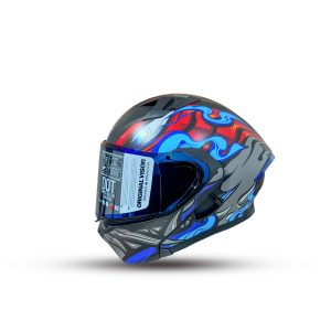 Casco HMT Abatible Speedbeast con visor iridium, diseñado para máxima protección con ventilación óptima y fácil liberación. Cuenta con cachetera removible y ajuste micrométrico para una conducción segura y cómoda.