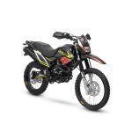 Motocicleta Shineray SE-6I 250 de Otom Racing, equipada para conducción en terrenos desafiantes.