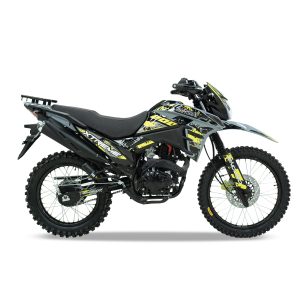 Motocicleta Shineray SE-XTREME 200, diseñada para terrenos difíciles y aventuras todoterreno.